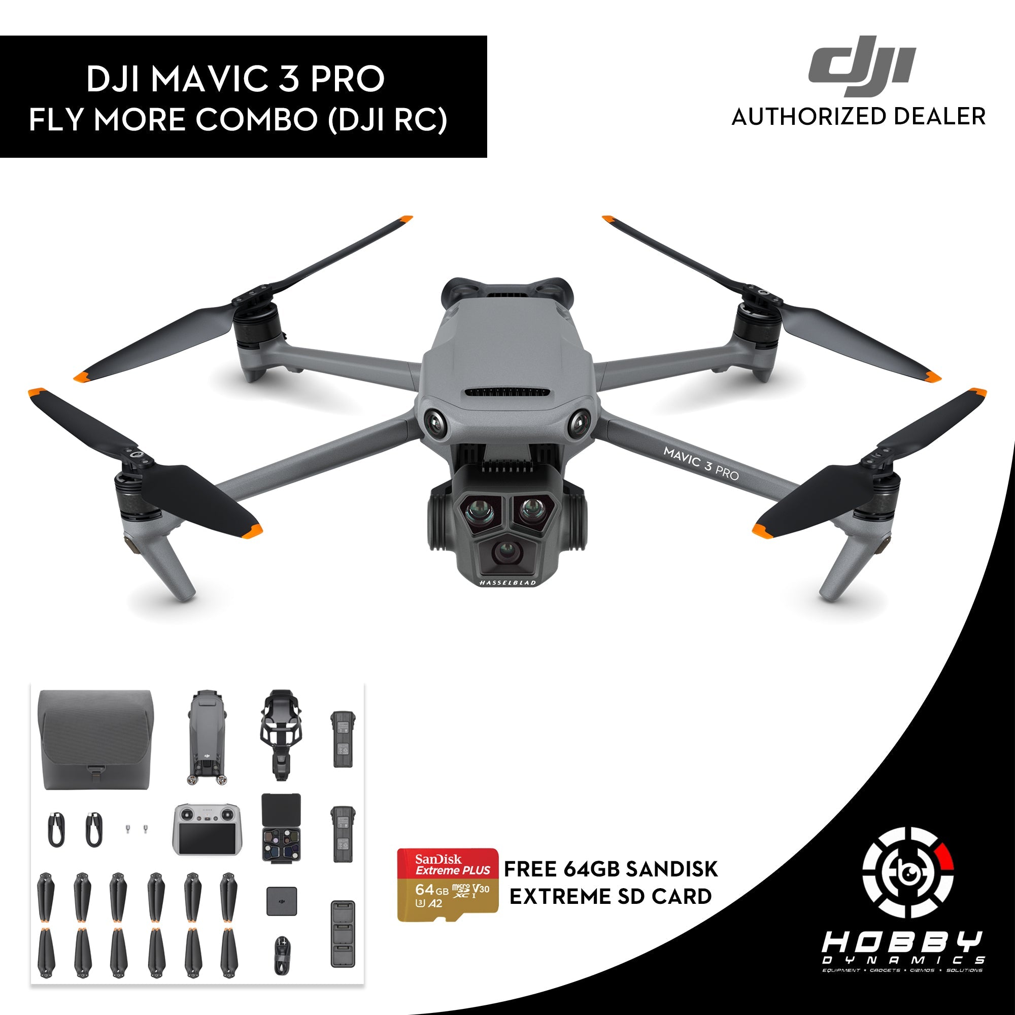 DJI Mavic 3 Pro Fly More Combo (DJI RC) – Hobby Dynamics