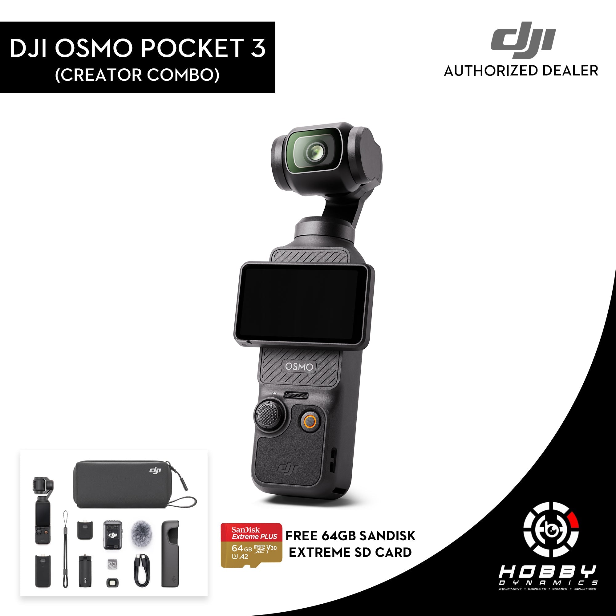 DJI Osmo Pocket (Creator Combo) with FREE Sandisk 64GB Extreme SD Card