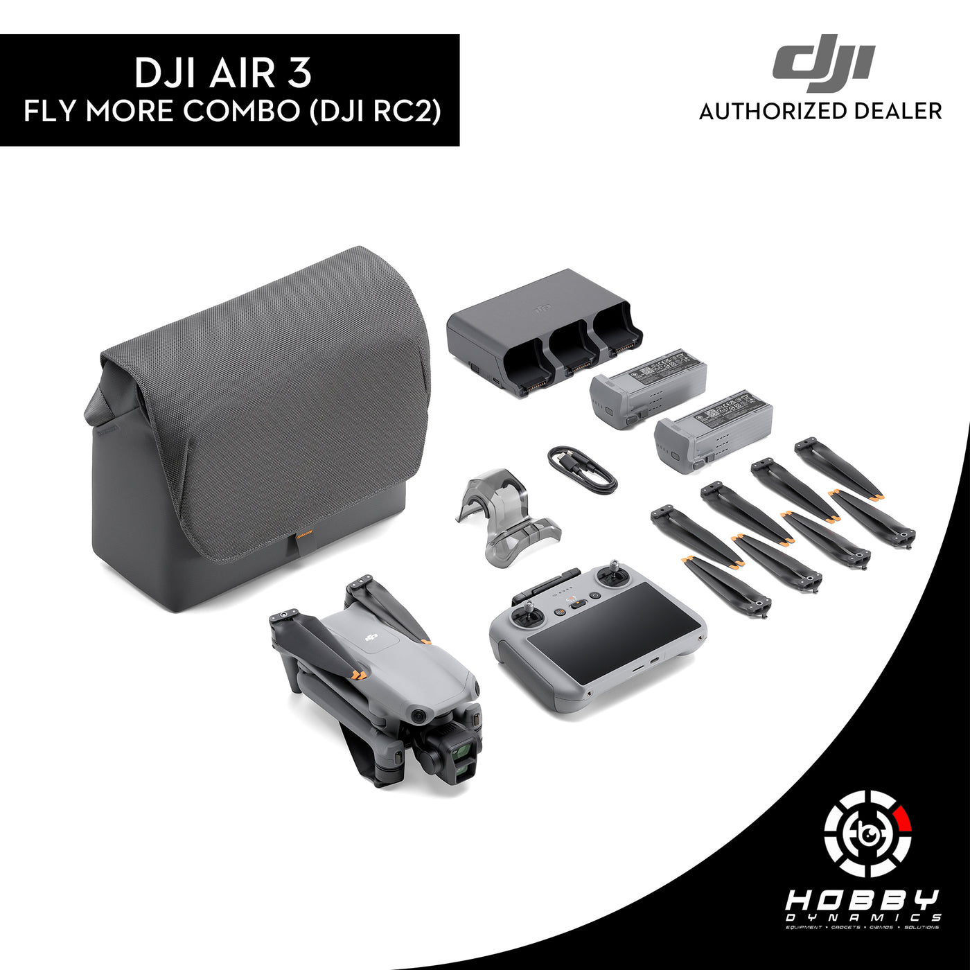 DJI Air 3 Fly More Combo w/ (DJI RC 2) with FREE Sandisk Extreme 64GB SD Card
