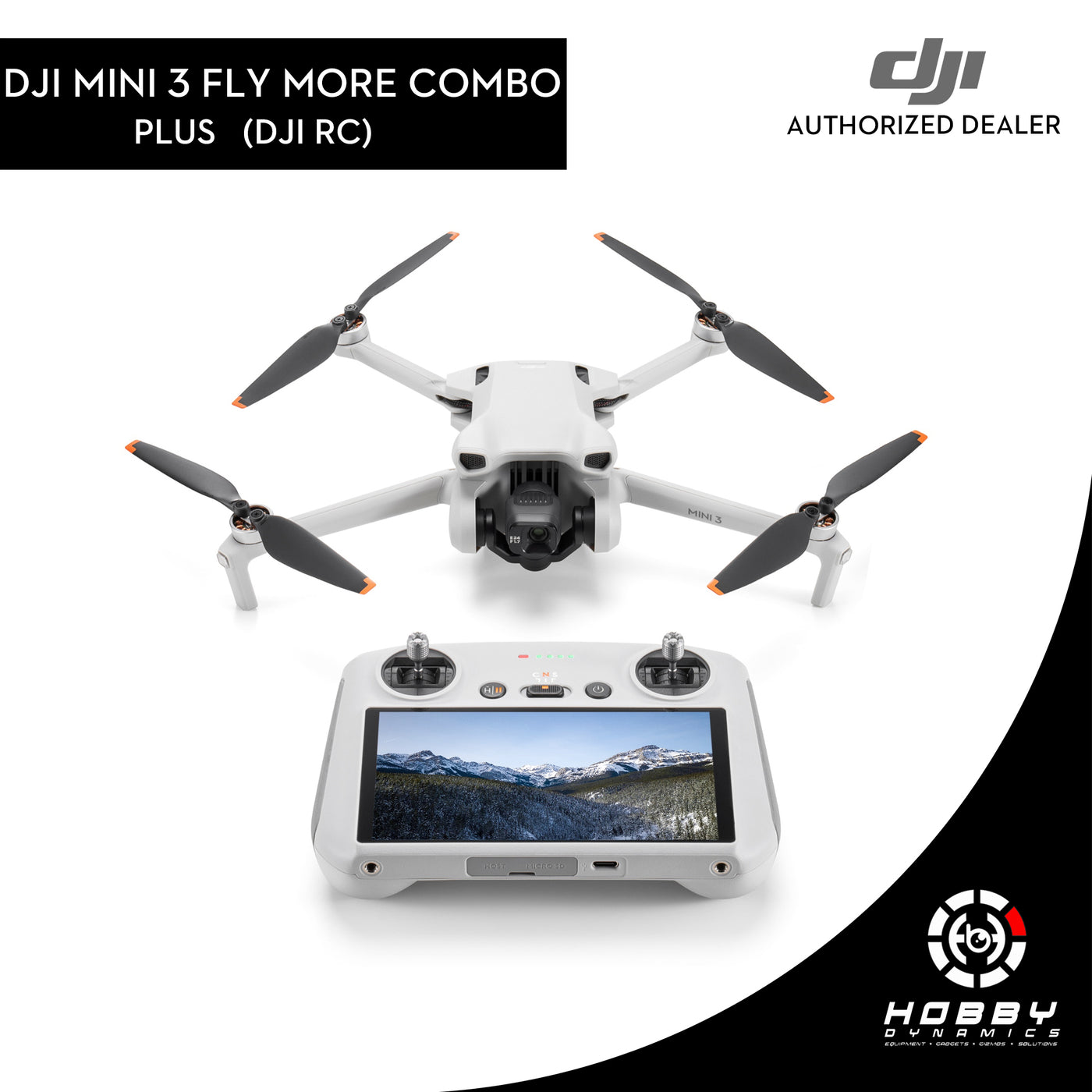 DJI Mini 3 Fly More Combo Plus (DJI RC) with FREE Sandisk Extreme 64GB SD Card