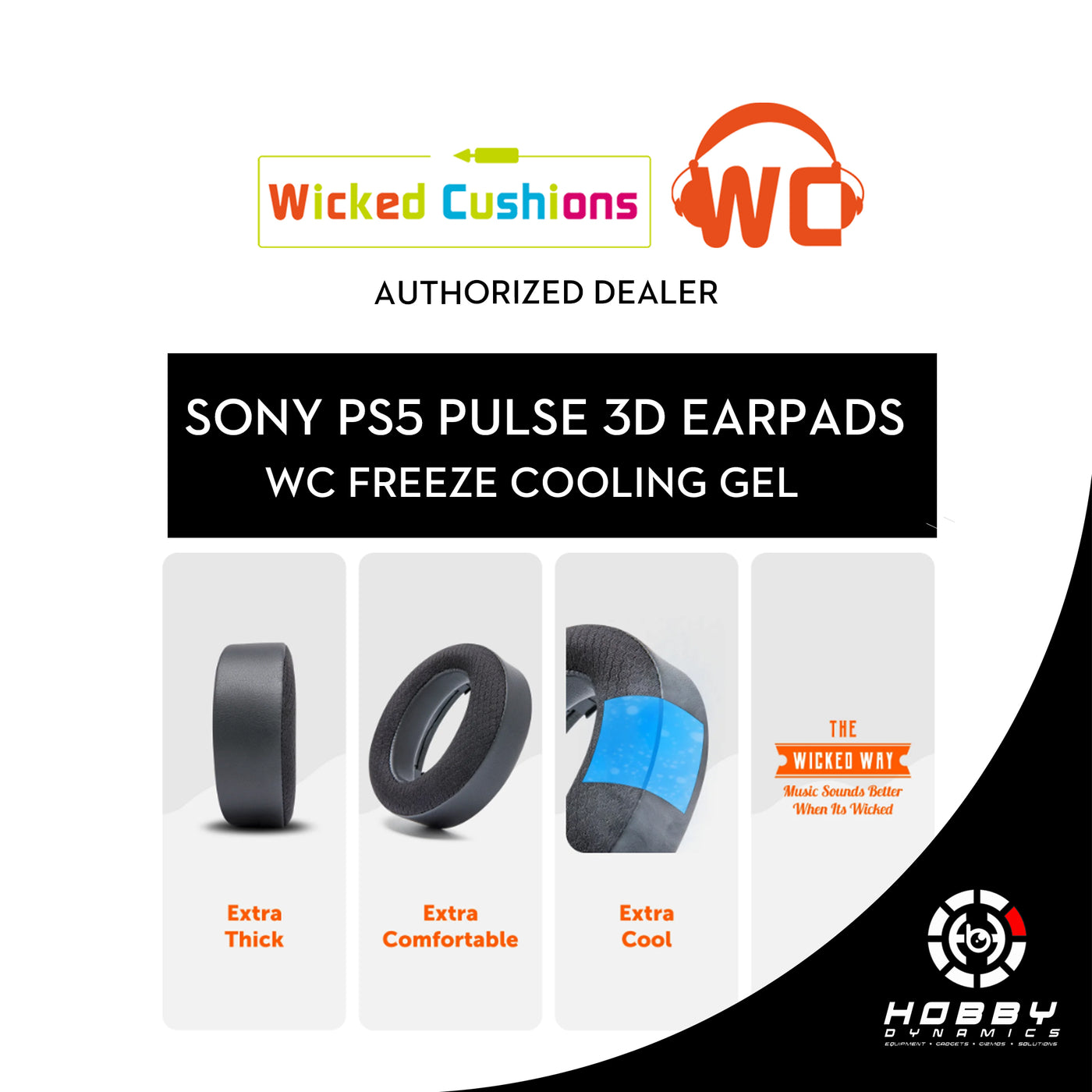 Wicked Cushions Replacement Earpads for Sony Pulse 3D - WC FreeZe Cooling Gel