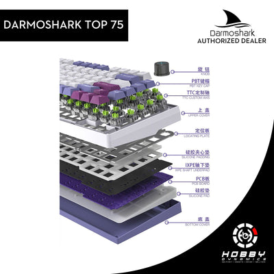 Darmoshark TOP75 Tri - Mode RGB Backlit Mechanical Keyboard