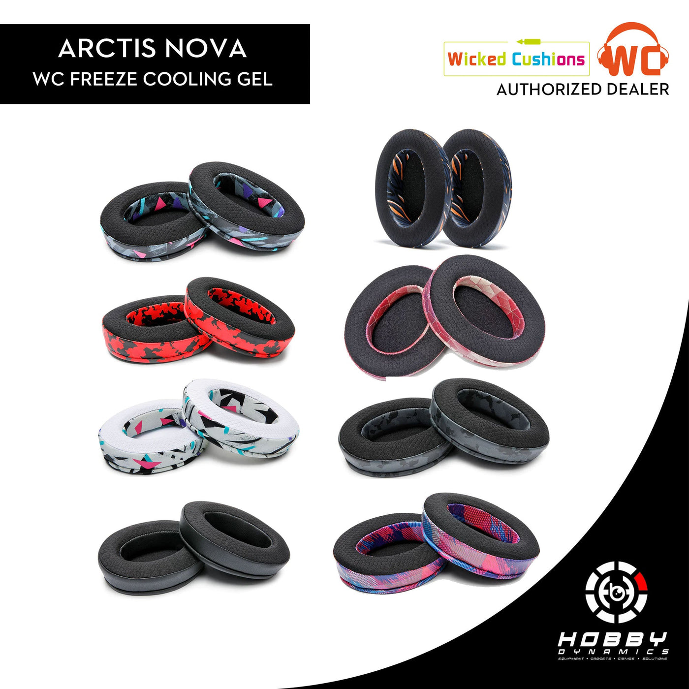 Wicked Cushions Arctis Nova Series Earpads - WC FreeZe Cooling Gel (For Nova 1 / Nova 3 / Nova 7 / Nova Pro Wired)