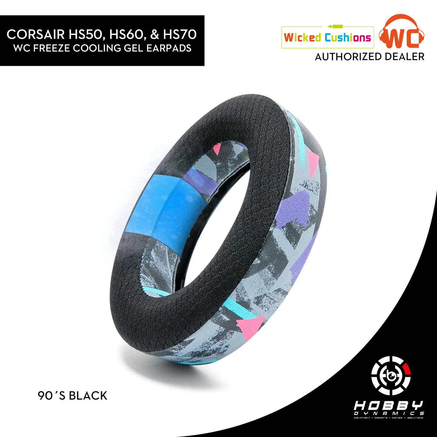 Wicked Cushions Replacement Earpads for Corsair HS50, HS60, and HS70 - WC FreeZe Cooling Gel